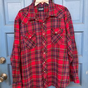 Wrangler Red and Blue Plaid Shirt